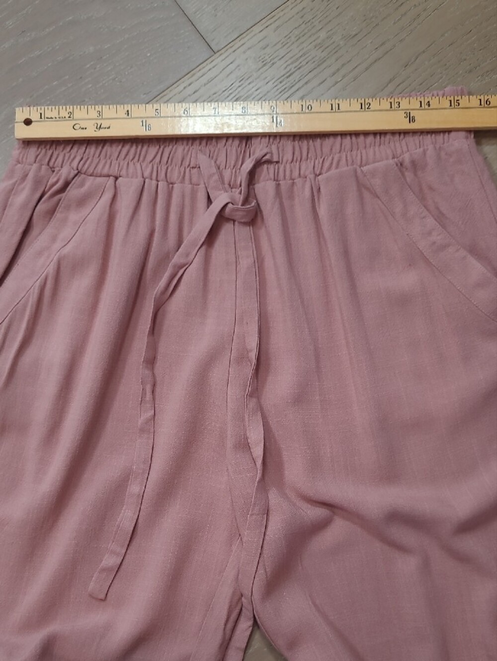 EUC Sienna Sky Wide Leg Pants Women's sz XL Dusty Rose Linen Blend Pull On Pant - Picture 8 of 12